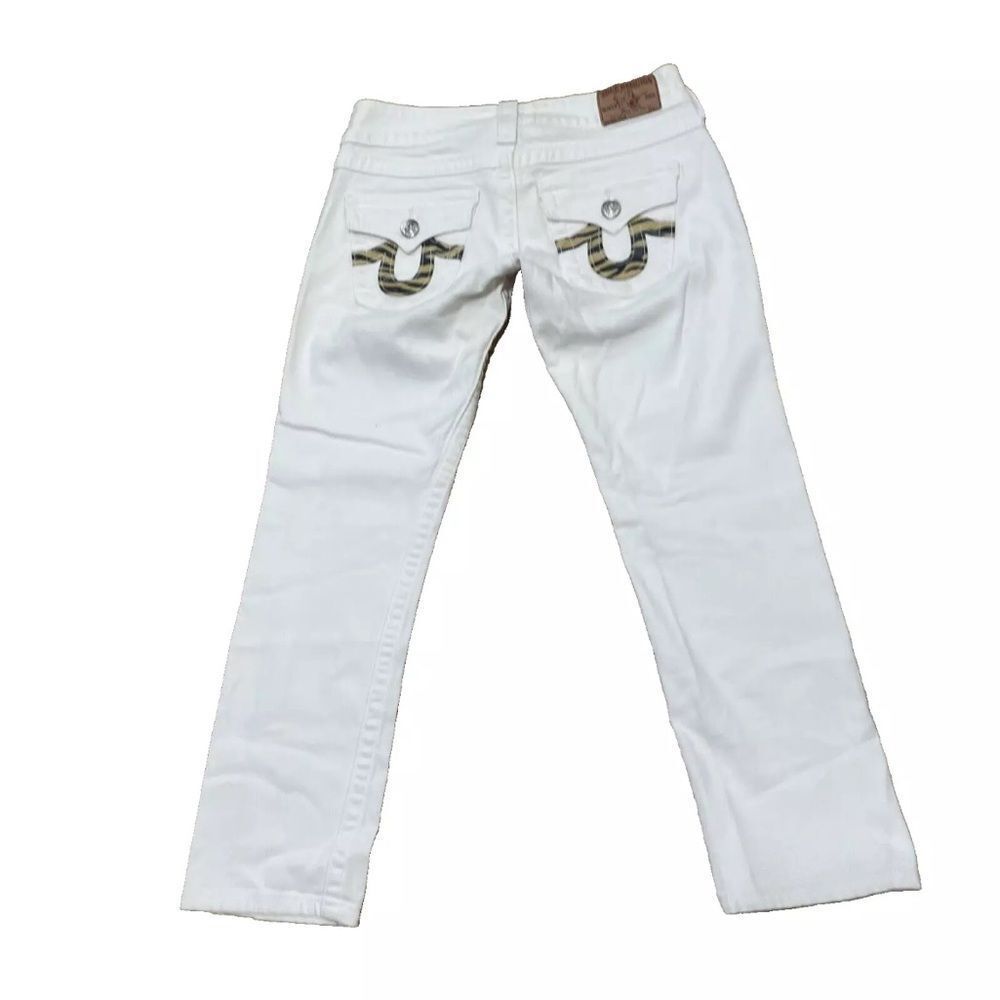 TRUE RELIGION Jeans Julie Women 26 Y2k White USA Lowrise Omega Buddha Denim